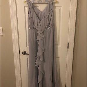 gray bridesmaid dress.